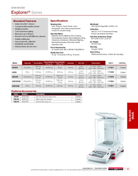 Thumbnail of document Data Sheet - Explorer Series, OHAUS Semi-Micro